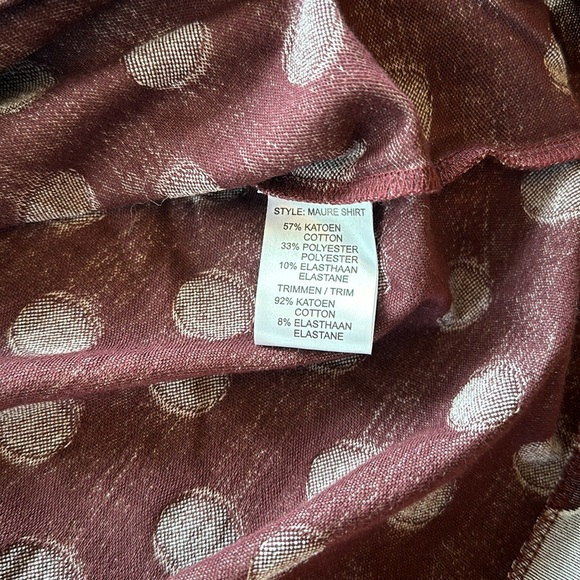 Nwot. Burgundy polka dot blouse - Picture 7 of 7